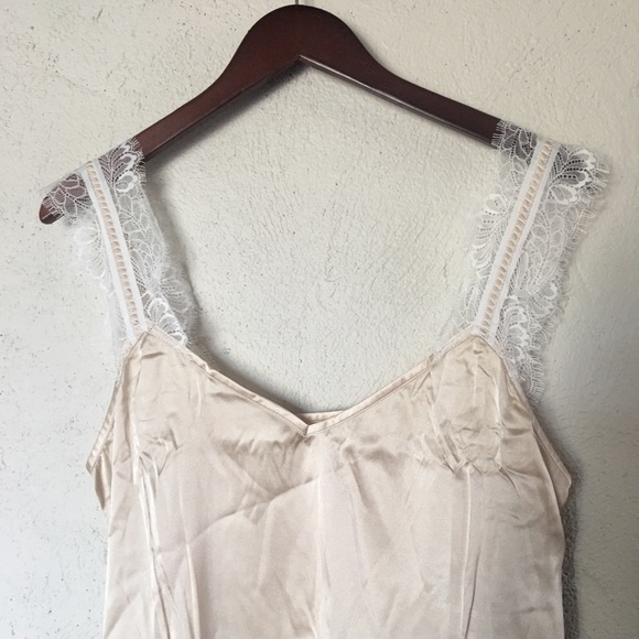 JNSQ Adeline Mulbery Silk Contrast Lace Cami Top - Picture 4 of 14